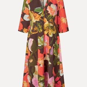Stine Goya Vic Floral V-Neck Midi Dress